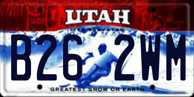 UT license plate B262WM