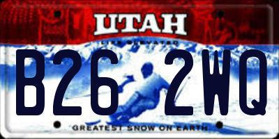 UT license plate B262WQ