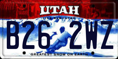 UT license plate B262WZ