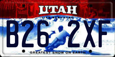 UT license plate B262XF
