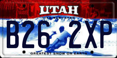 UT license plate B262XP