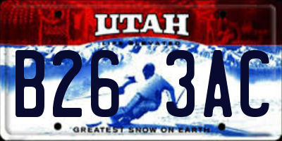 UT license plate B263AC