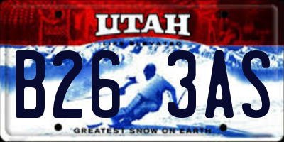 UT license plate B263AS
