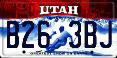 UT license plate B263BJ