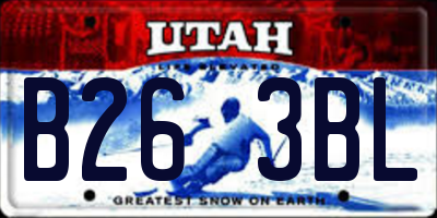 UT license plate B263BL