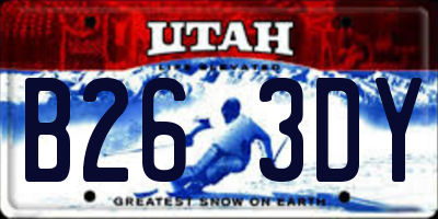UT license plate B263DY