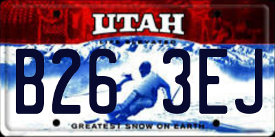 UT license plate B263EJ
