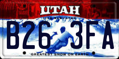 UT license plate B263FA