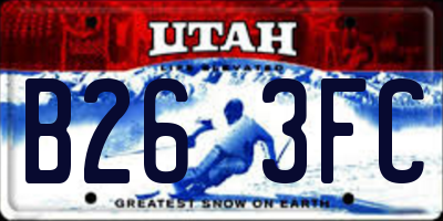 UT license plate B263FC