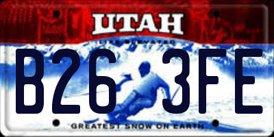 UT license plate B263FE