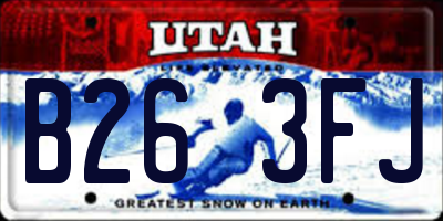 UT license plate B263FJ