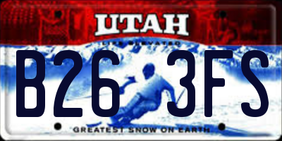 UT license plate B263FS