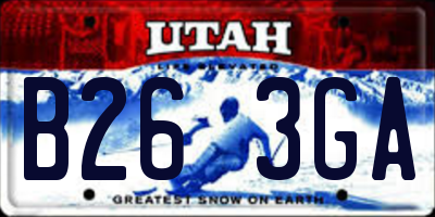 UT license plate B263GA