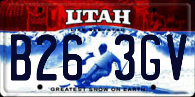 UT license plate B263GV