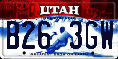 UT license plate B263GW