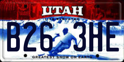 UT license plate B263HE