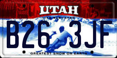 UT license plate B263JF