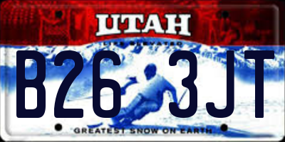 UT license plate B263JT