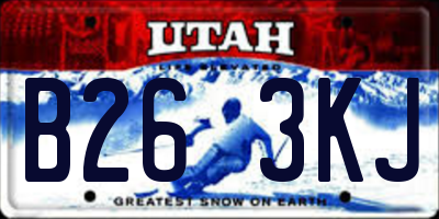 UT license plate B263KJ