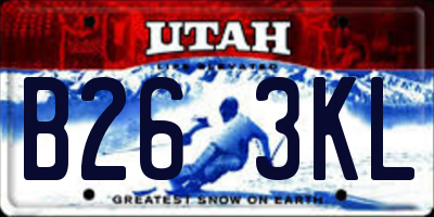 UT license plate B263KL
