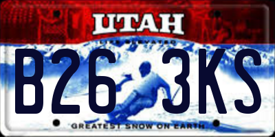 UT license plate B263KS