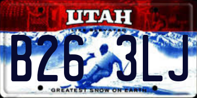 UT license plate B263LJ