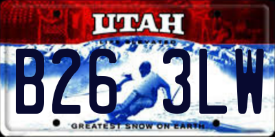 UT license plate B263LW