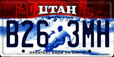UT license plate B263MH