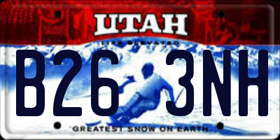 UT license plate B263NH