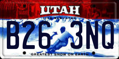 UT license plate B263NQ