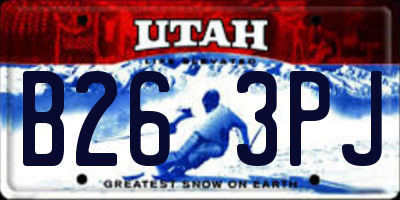 UT license plate B263PJ