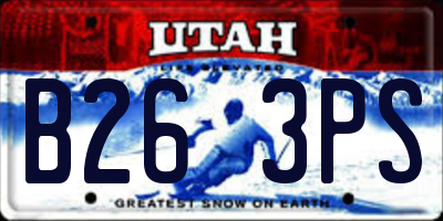 UT license plate B263PS