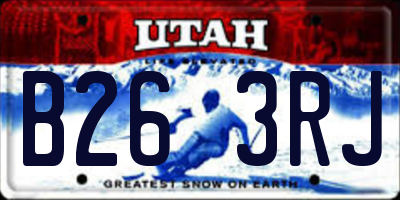 UT license plate B263RJ