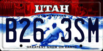 UT license plate B263SM