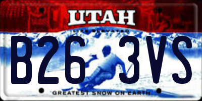 UT license plate B263VS