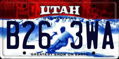 UT license plate B263WA