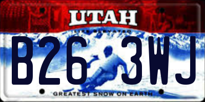 UT license plate B263WJ