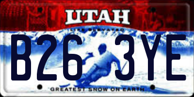 UT license plate B263YE