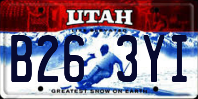 UT license plate B263YI