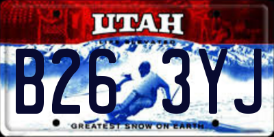 UT license plate B263YJ