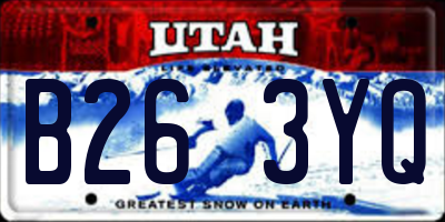 UT license plate B263YQ