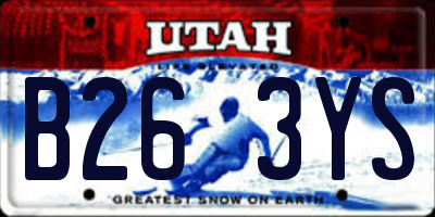 UT license plate B263YS