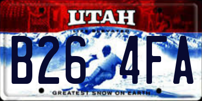 UT license plate B264FA