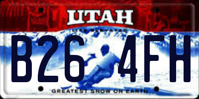 UT license plate B264FH