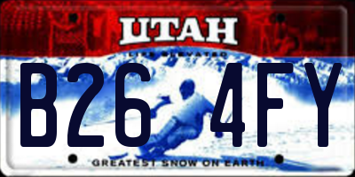 UT license plate B264FY
