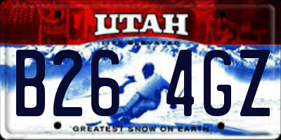 UT license plate B264GZ
