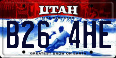 UT license plate B264HE
