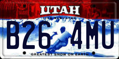 UT license plate B264MU