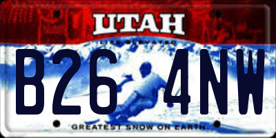 UT license plate B264NW