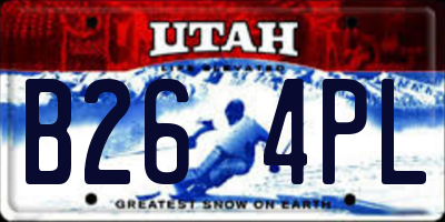 UT license plate B264PL